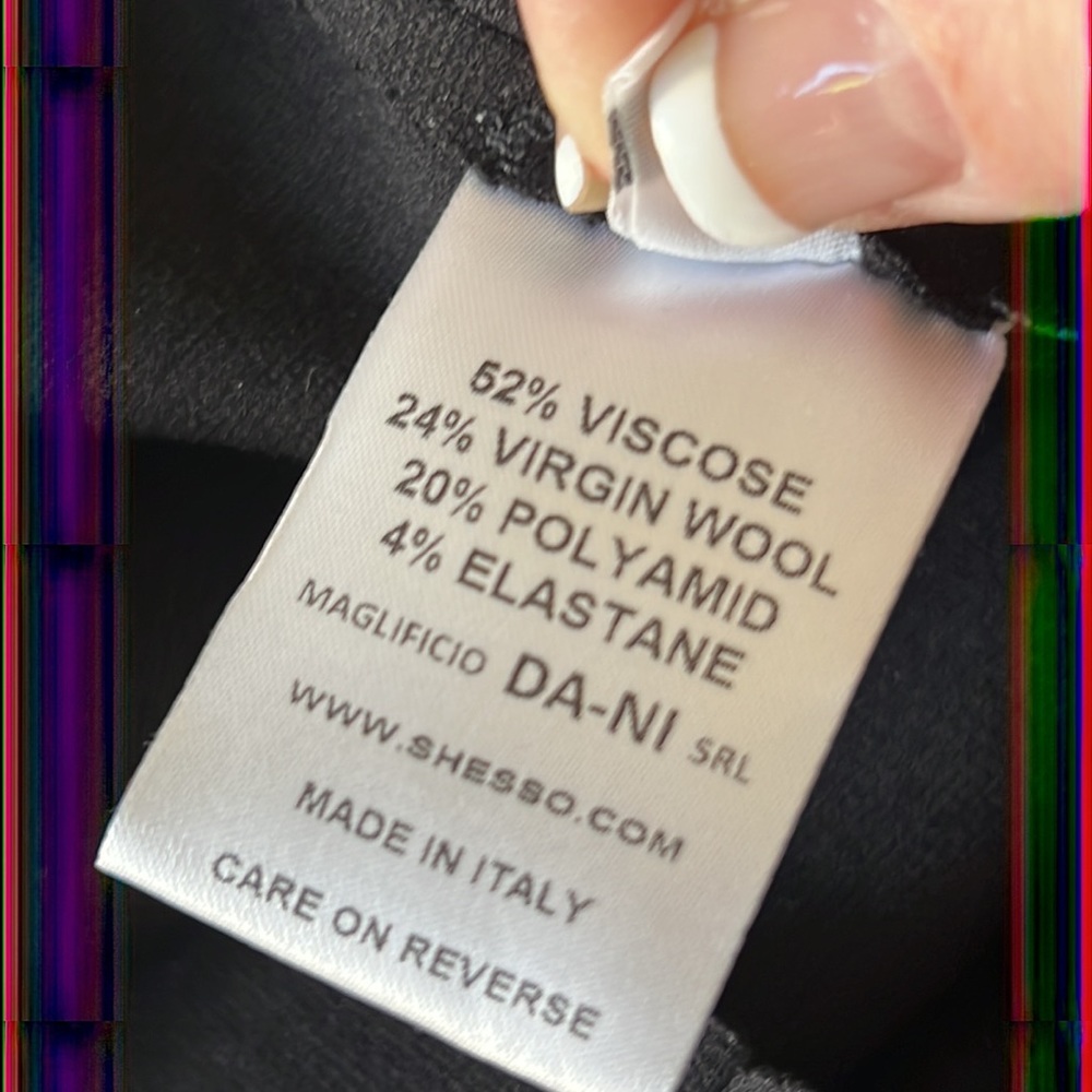 EUC She’s So Made in Italy Black Tunic Top with Knit Collar - Picture 8 of 11